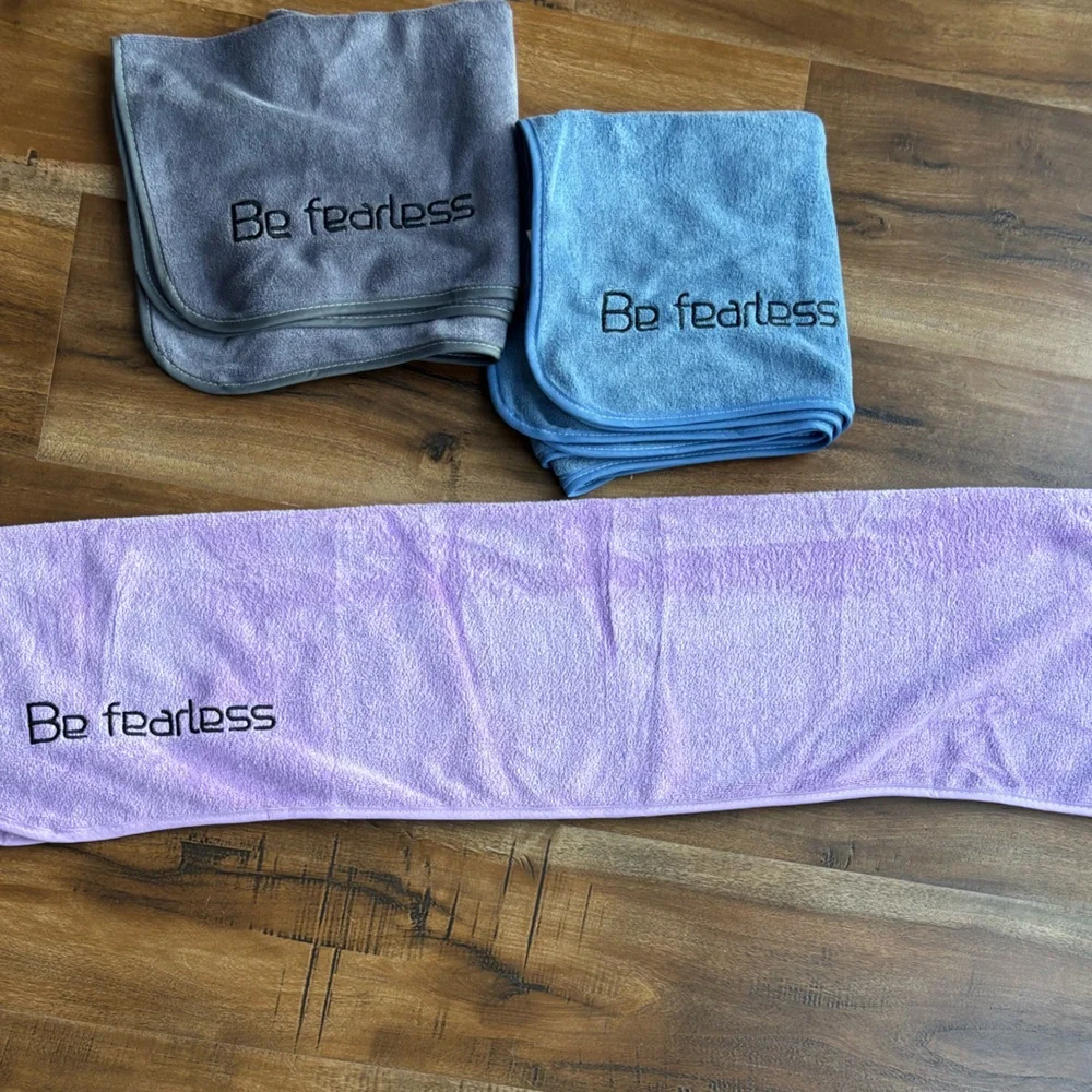 Wuwahold Microfiber Gym Towel Set of 3. Be Fearless' Embroidery